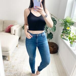Express Black Strappy Crop Top Size XS